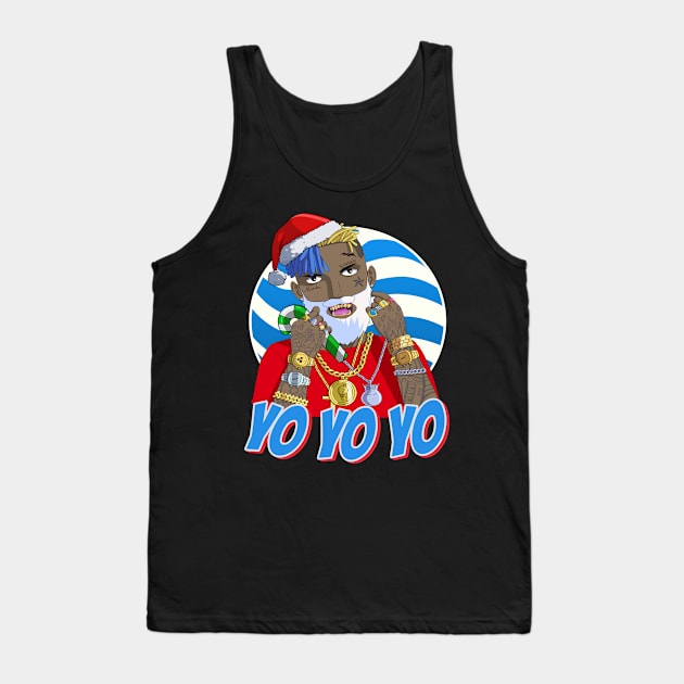 Black Santa Claus Gangster Christmas Tank Top by Noseking